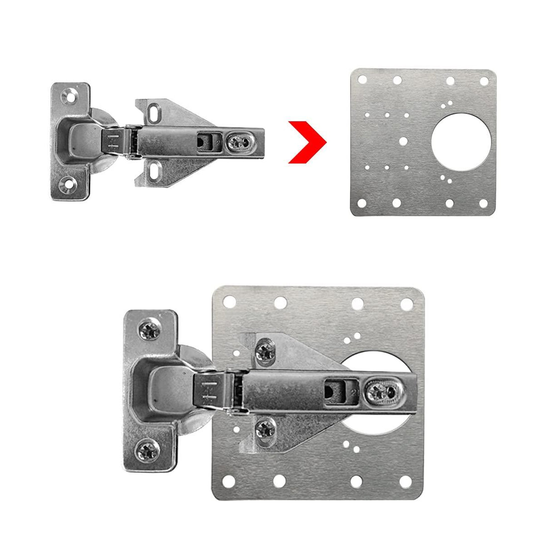 Buy 1 Pcs Kitchen Cupboard Door Cabinet Hinges Repair Plate Brackets Kit Fixing Screws discounted | Products On Sale Australia