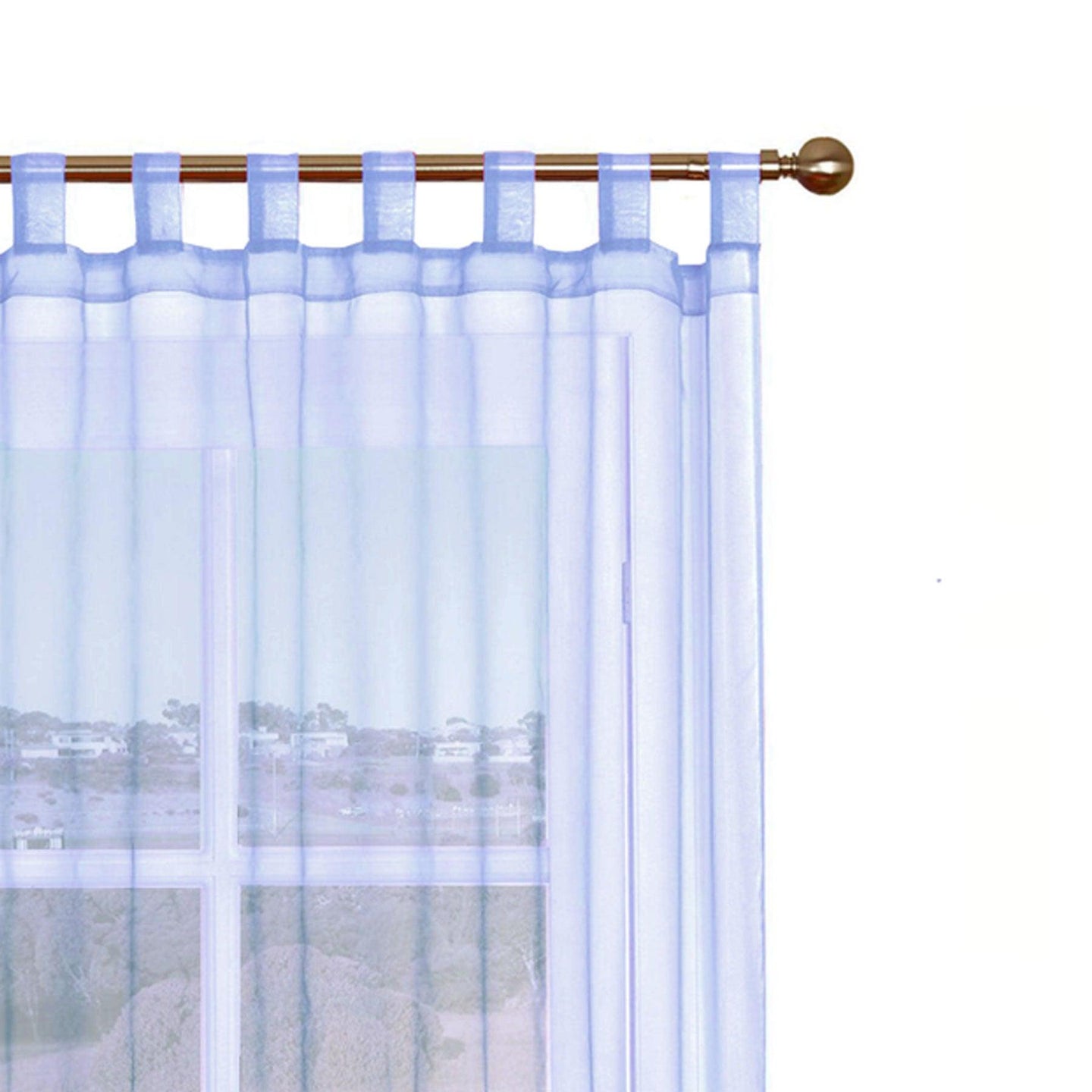 Buy 1 Piece Organza Tab Top Curtain 110 x 213 cm Blue discounted | Products On Sale Australia