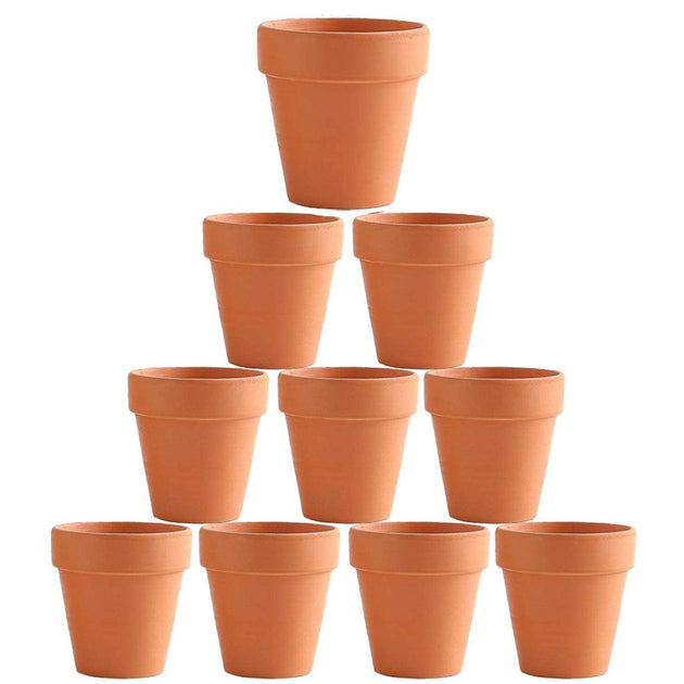 Buy 10x 6cm Flower Pot Pots Clay Ceramic Plant Drain Hole Succulent Cactus Nursery Planter discounted | Products On Sale Australia