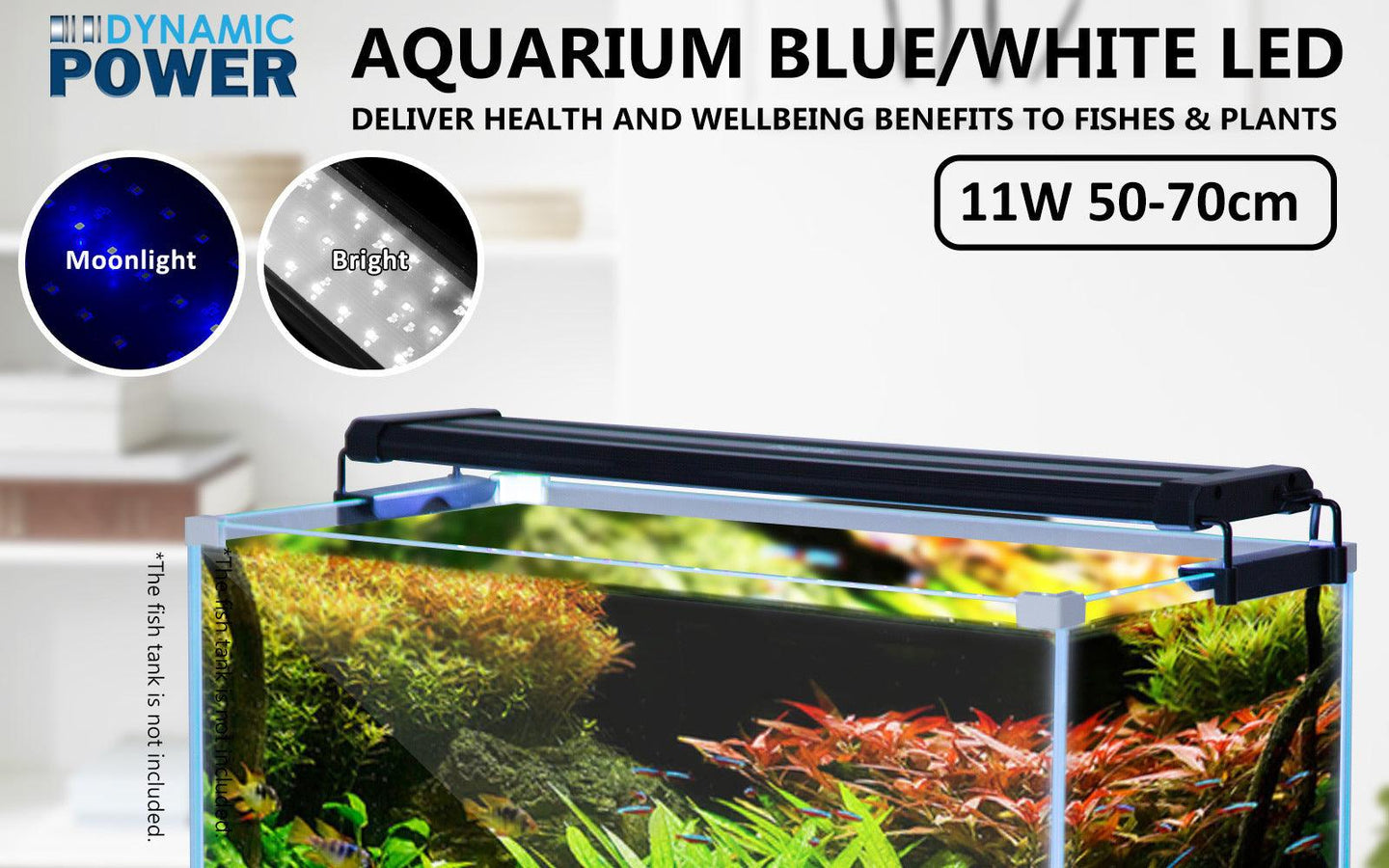 Buy 11W Aquarium Blue White LED Light for Tank 50-70cm discounted | Products On Sale Australia