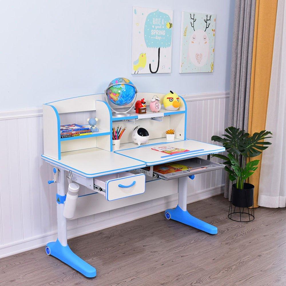 Buy 120cm Height Adjustable Children Kids Ergonomic Study Desk Blue AU discounted | Products On Sale Australia