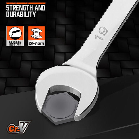 Buy 12x Metric Combination Spanner Ring Open Ended Combo Wrench CRV Storage Tool discounted | Products On Sale Australia