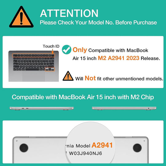 Buy 15 inch Air 2023 MacBook Air Matte Case A2941 M2 Chip Hard Shell Case Keyboard Cover Green discounted | Products On Sale Australia