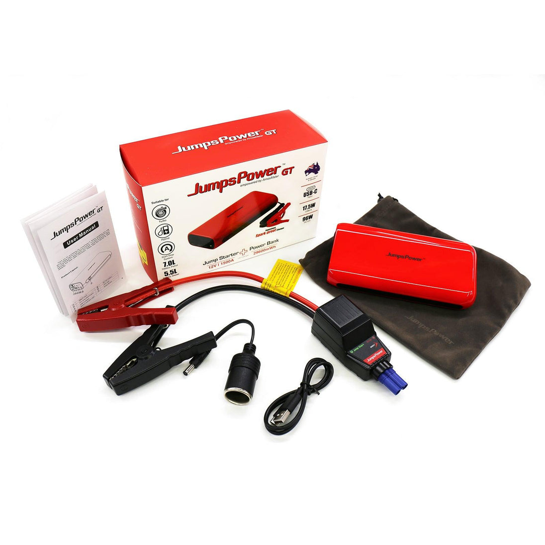 Buy 1500A JumpsPower Jump Starter Powerbank 29600mWh 12V Phone Car Battery Charger GT discounted | Products On Sale Australia