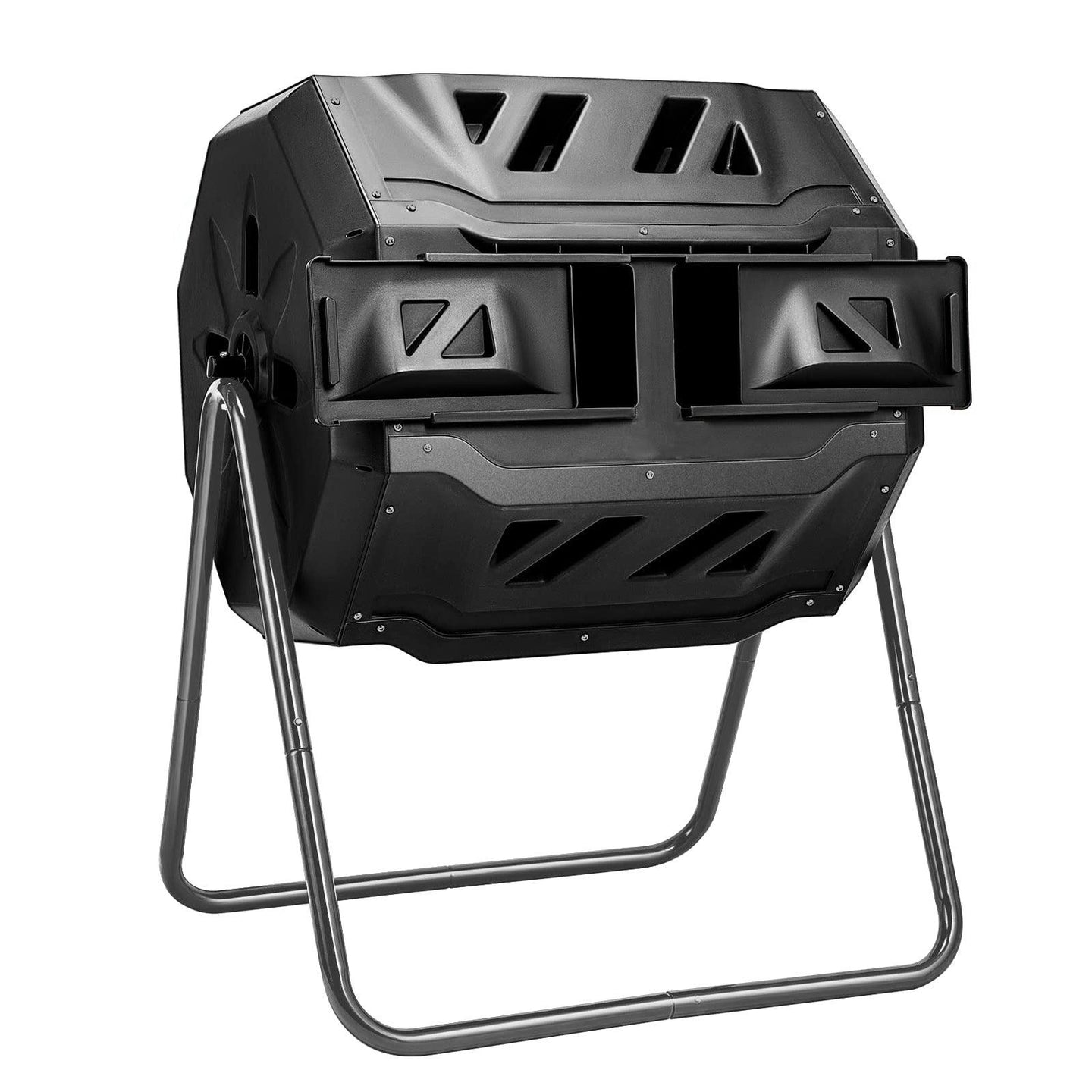 Buy 160L Large Outdoor Compost Bin Dual Chamber Tumbling Composter Tumbler Rotating discounted | Products On Sale Australia