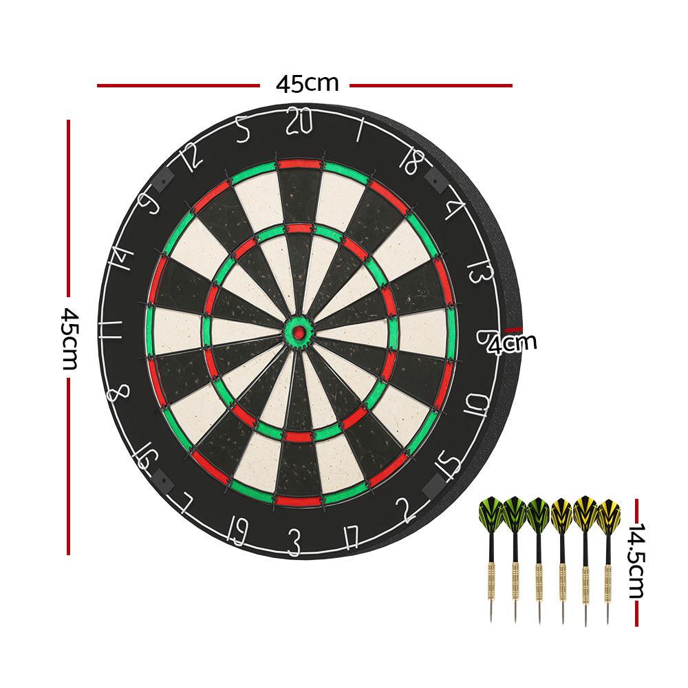 Buy 18" Dartboard Dart Board with Steel Darts Competition Party Game discounted | Products On Sale Australia