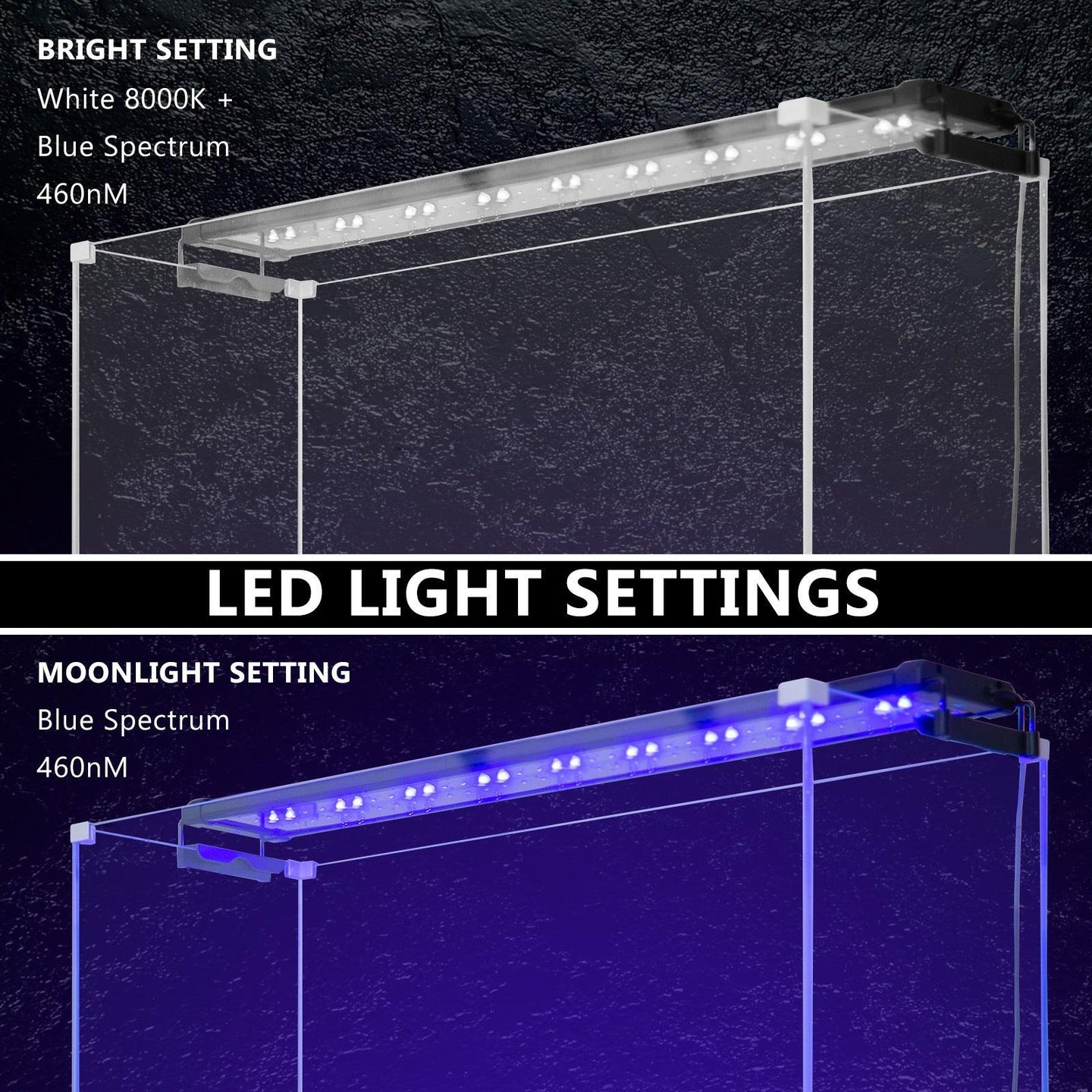 Buy 18W Set 2 Aquarium Blue White LED Light for Tank 75-95cm discounted | Products On Sale Australia