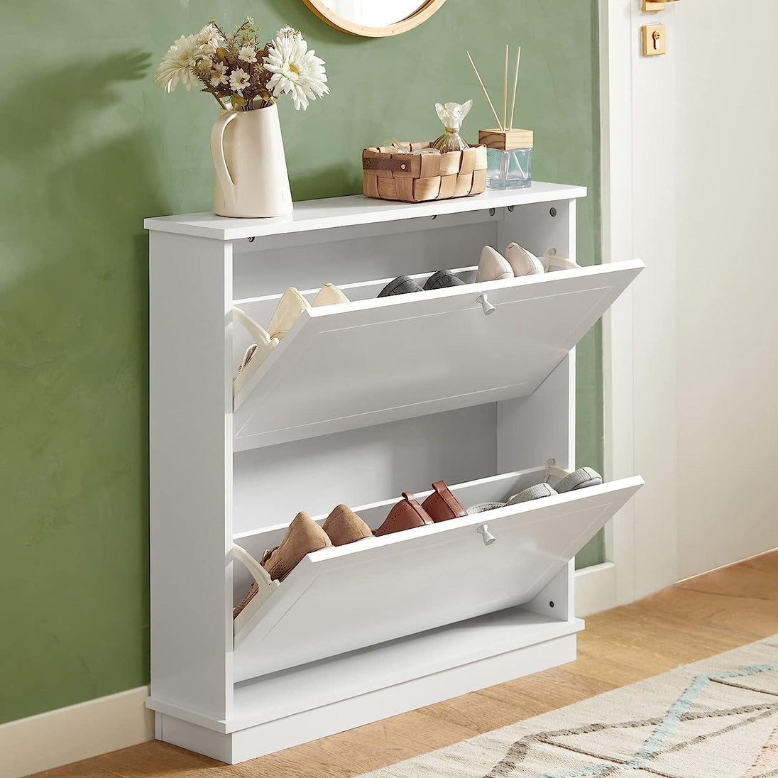 Buy 2 Drawer Shoe Cabinet Storage Unit discounted | Products On Sale Australia