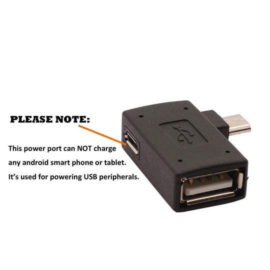 Buy 2-in-1 Powered Micro USB OTG Adapter Left Angled PlayStaion Classic Chromecast Android Phone Tablet discounted | Products On Sale Australia