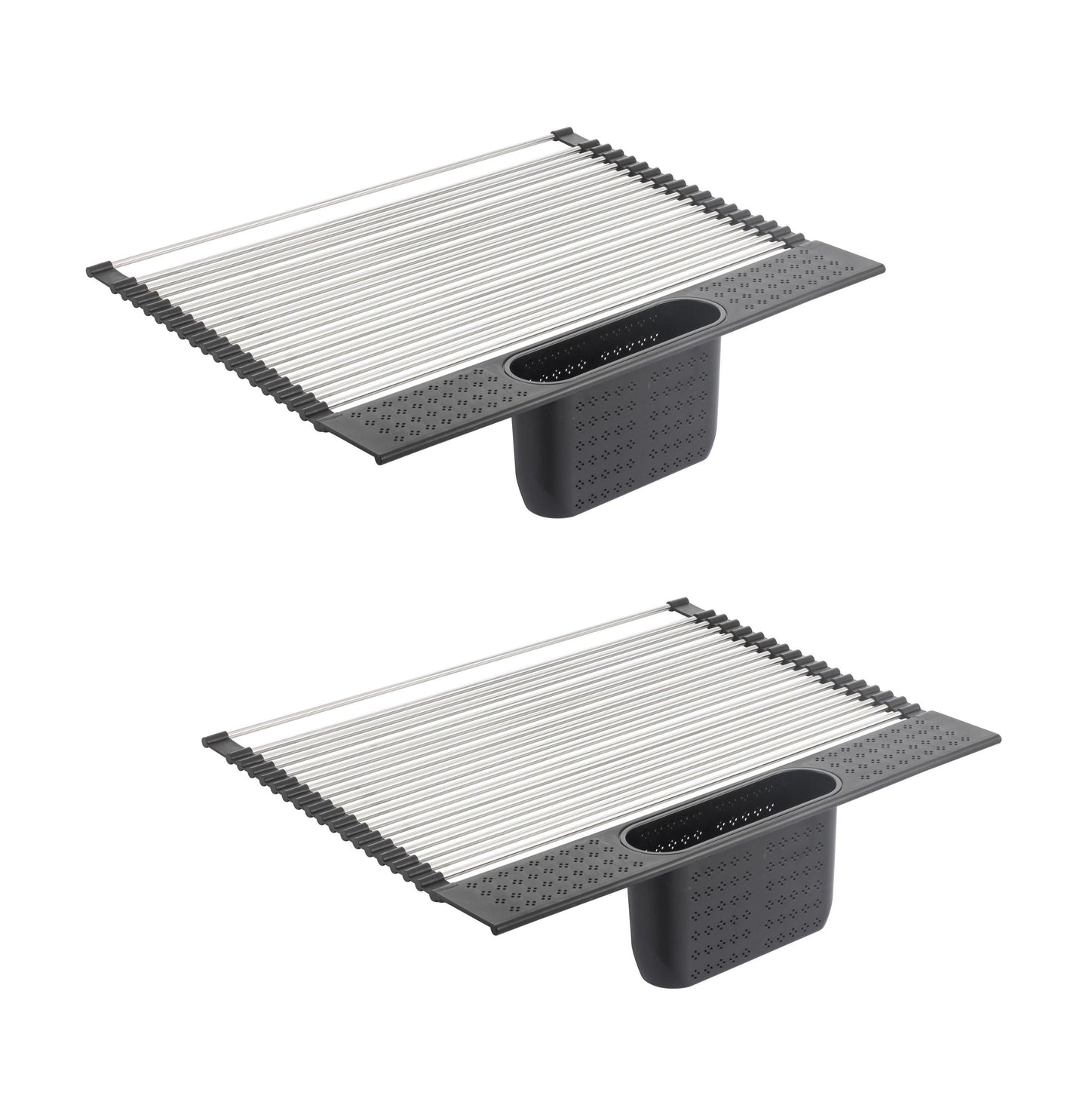 Buy 2 Pack Large Stainless Steel Roll Up Dish Drying Rack with Utensil Holder for Home Kitchen discounted | Products On Sale Australia