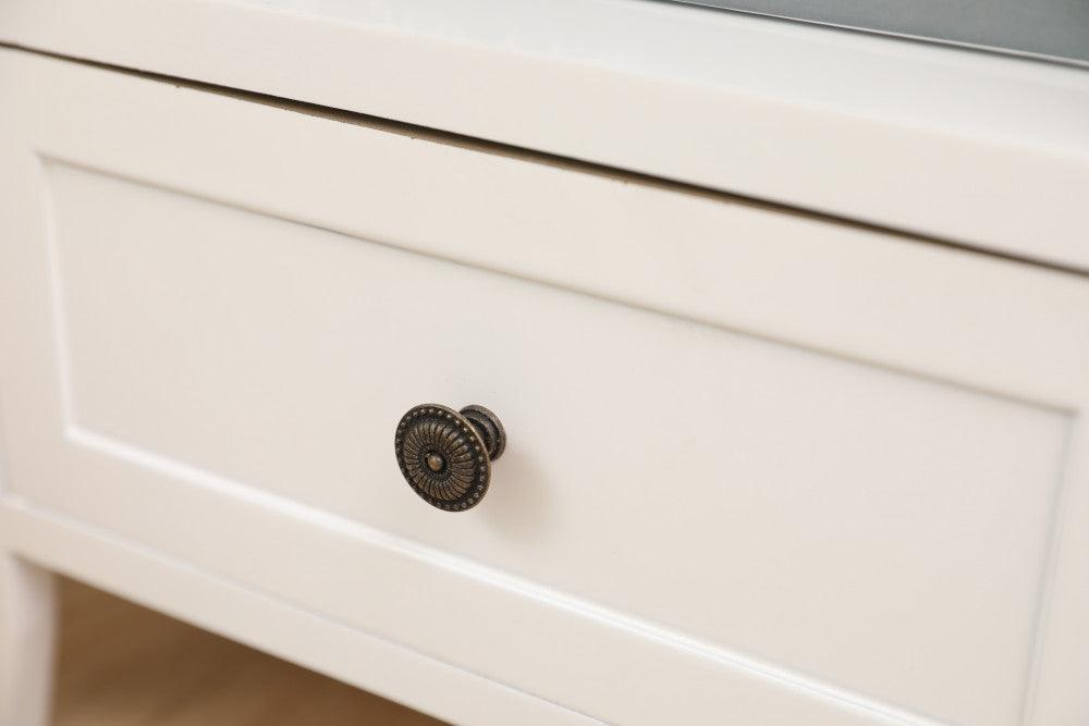 Buy 2-tier Bedside Table with Storage Drawer 2 PC Rustic White discounted | Products On Sale Australia