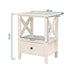 Buy 2-tier Bedside Table with Storage Drawer 2 PC Rustic White discounted | Products On Sale Australia