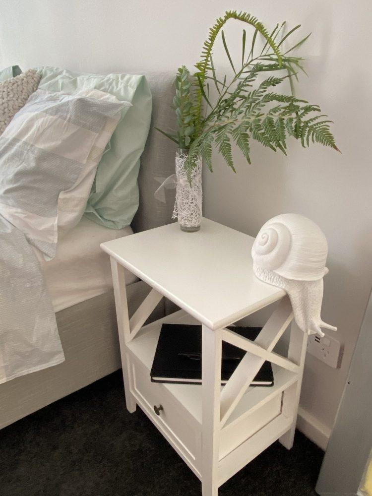 Buy 2-tier Bedside Table with Storage Drawer 2 PC Rustic White discounted | Products On Sale Australia