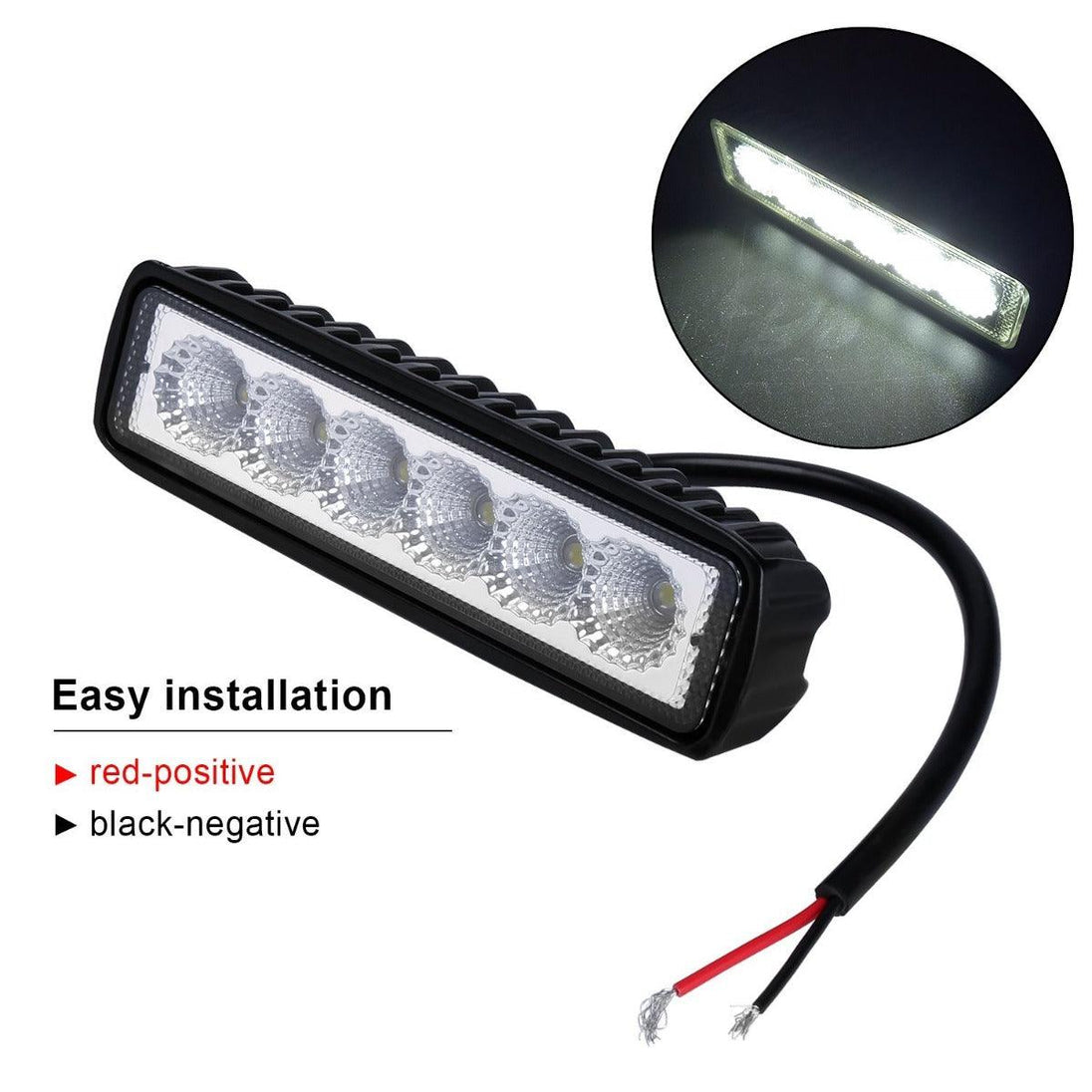 Buy 2 x 6inch 18W LED Work Light Bar Driving Lamp Flood Truck Offroad MINING UTE 4WD discounted | Products On Sale Australia