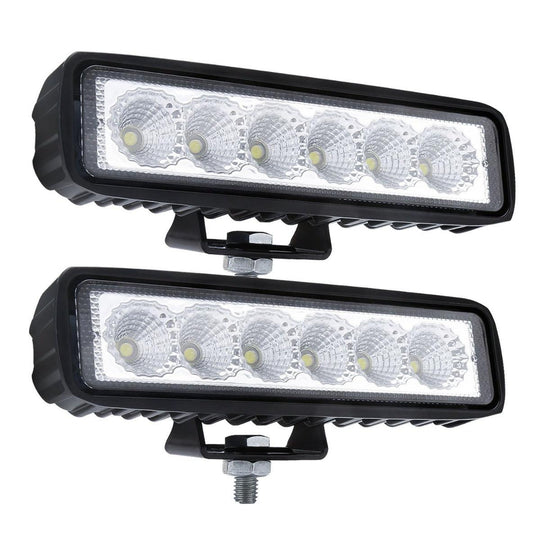 Buy 2 x 6inch 18W LED Work Light Bar Driving Lamp Flood Truck Offroad MINING UTE 4WD discounted | Products On Sale Australia