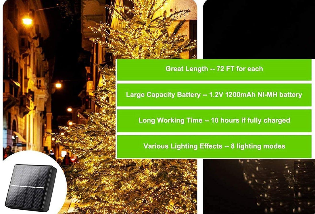Buy 200 Waterproof LED Solar Fairy Light Outdoor with 8 Lighting Modes for Home,Garden and Decoration discounted | Products On Sale Australia