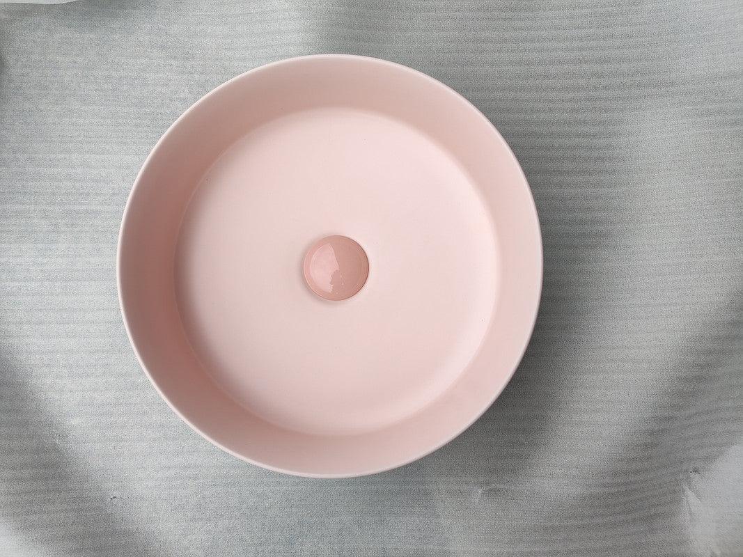 Buy 2020 Matte Pink Round 360 mm Dia top counter basin porcelain sink discounted | Products On Sale Australia