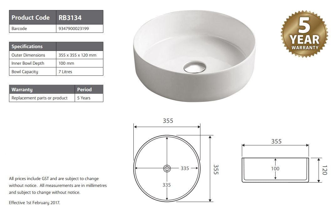 Buy 2021 Matte Pink outside Round 360 mm Dia top counter basin porcelain sink discounted | Products On Sale Australia