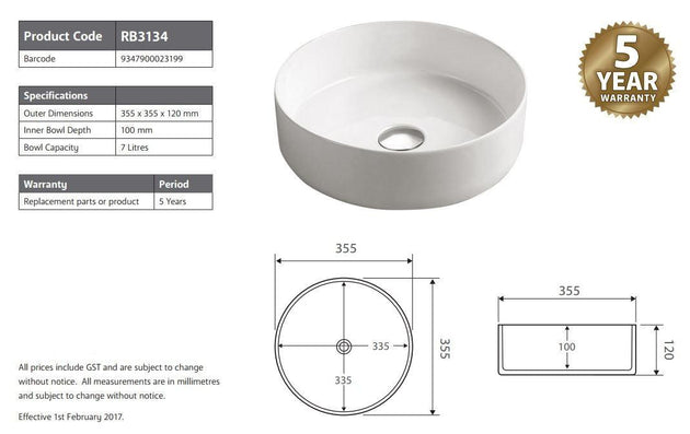 Buy 2021 Matte Pink outside Round 360 mm Dia top counter basin porcelain sink discounted | Products On Sale Australia