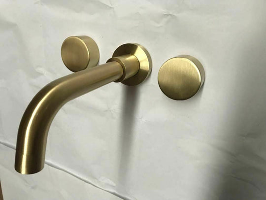 Buy 2021 New Burnished Gold Brushed Brass mixer WaterMark WELS round taps wall faucet basin discounted | Products On Sale Australia