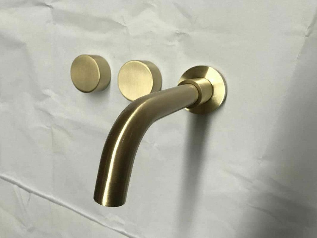 Buy 2021 New Burnished Gold Brushed Brass mixer WaterMark WELS round taps wall faucet basin discounted | Products On Sale Australia