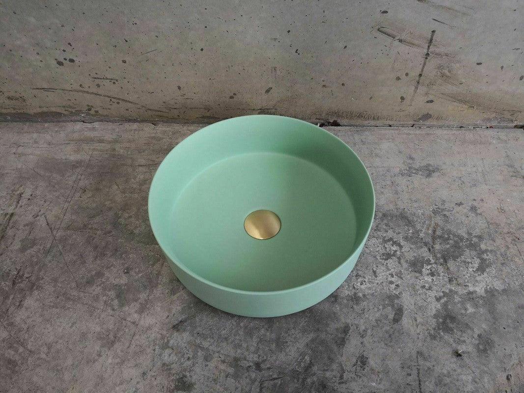 Buy 2023 Matte Black matte white matte Pink Green Gold Copper Round 360 mm Dia top counter basin porcelain sink discounted | Products On Sale Australia