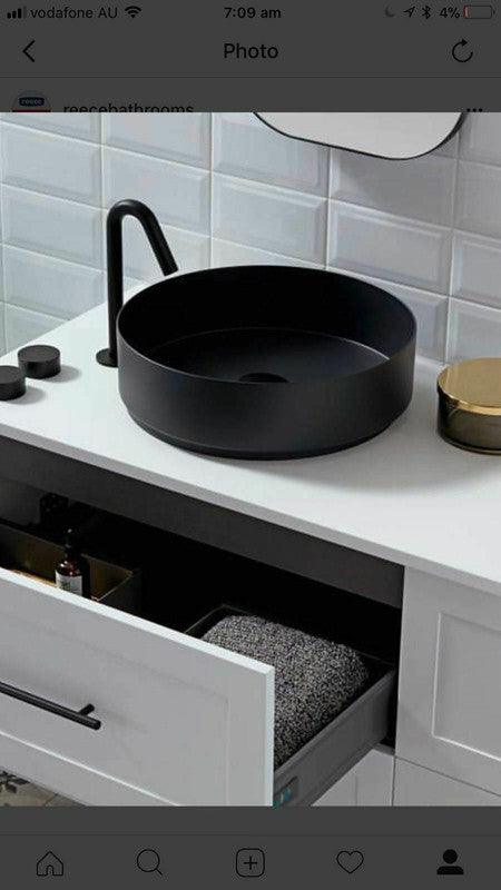 Buy 2023 Matte Black matte white matte Pink Green Gold Copper Round 360 mm Dia top counter basin porcelain sink discounted | Products On Sale Australia