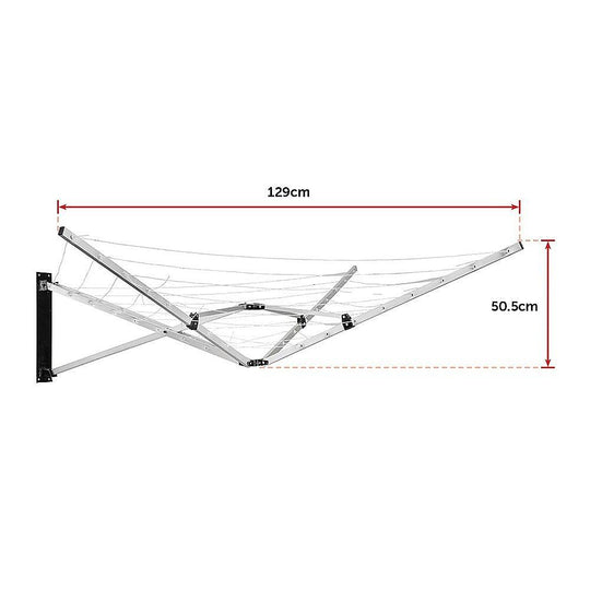 Buy 26m 5 Arm Wall Hang Mountable Clothes Airer Dryer Washing Line Bathroom Kitchen discounted | Products On Sale Australia