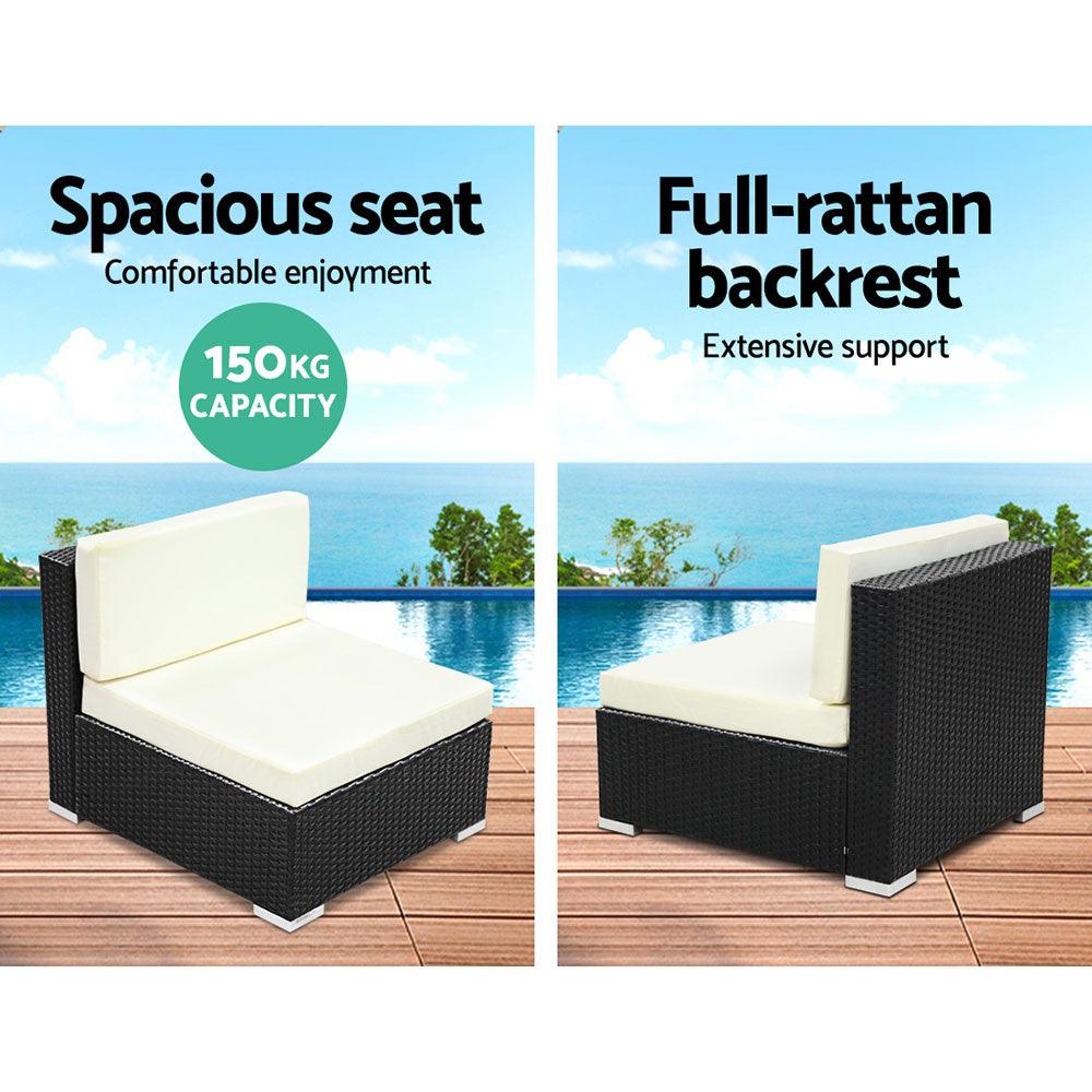 Buy 2PC Gardeon Outdoor Furniture Sofa Set Wicker Rattan Garden Lounge Chair Setting discounted | Products On Sale Australia