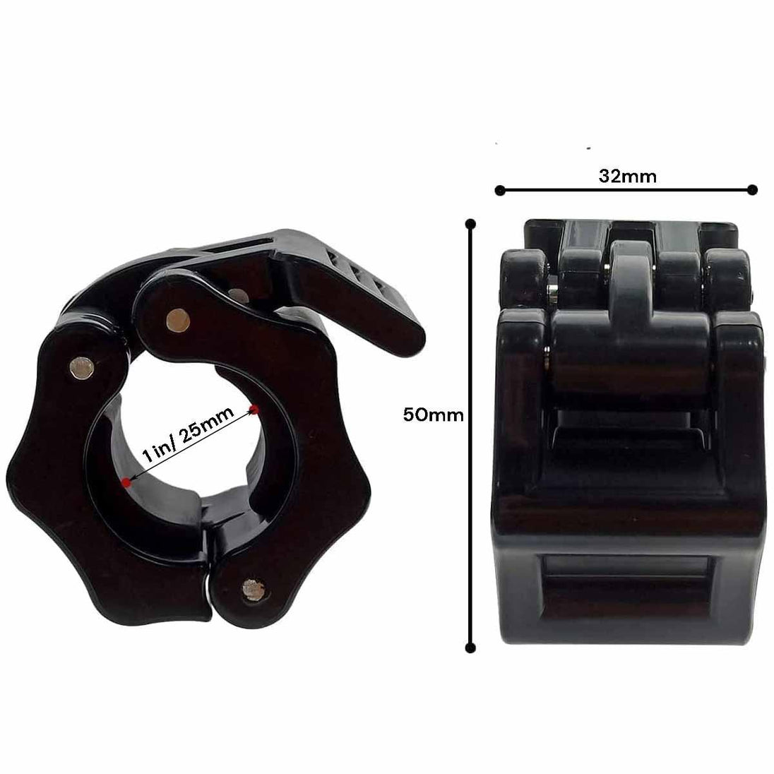 Buy 2Pcs 1in / 25mm Dumbbell Clamps Barbell Clamps Collars Clips Bar Plates Collar Clips Black discounted | Products On Sale Australia