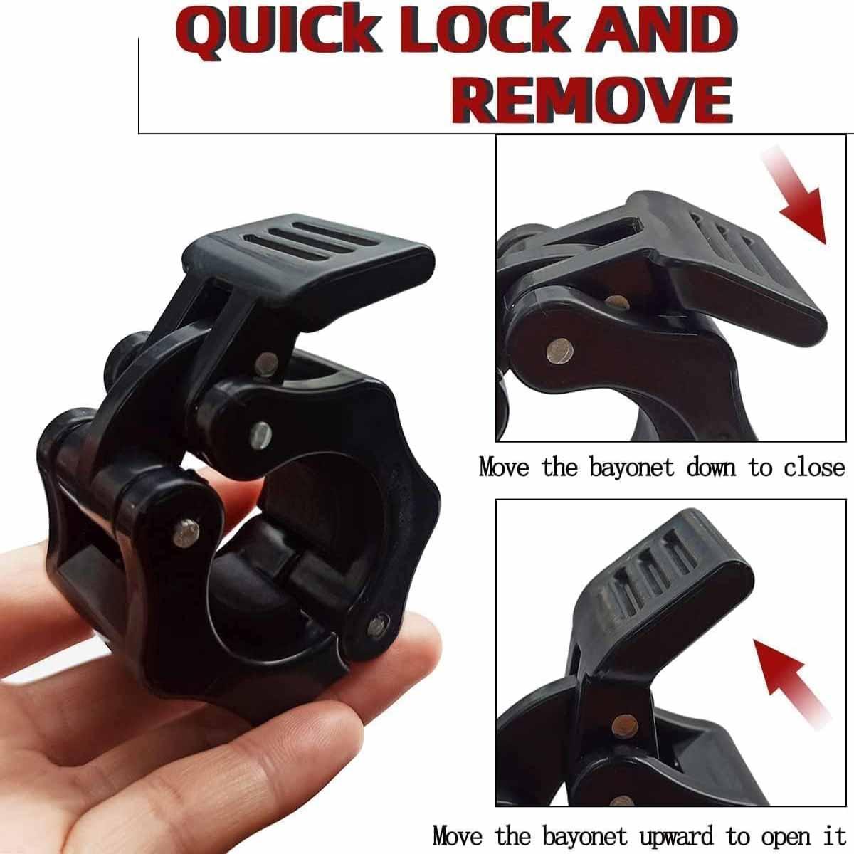 Buy 2Pcs 1in / 25mm Dumbbell Clamps Barbell Clamps Collars Clips Bar Plates Collar Clips Black discounted | Products On Sale Australia