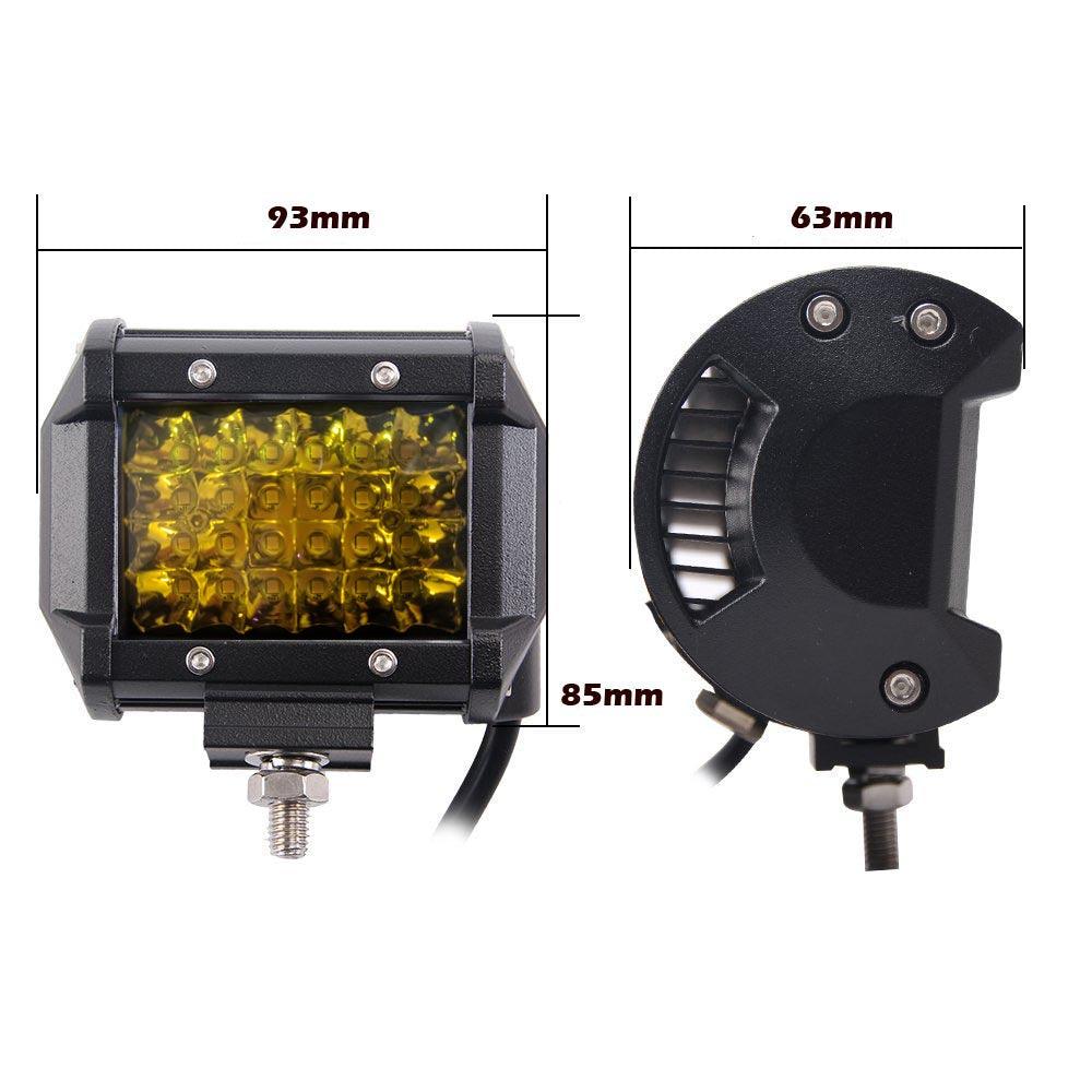 Buy 2x 4 inch Spot LED Work Light Bar Philips Quad Row 4WD Fog Amber Reverse Driving discounted | Products On Sale Australia