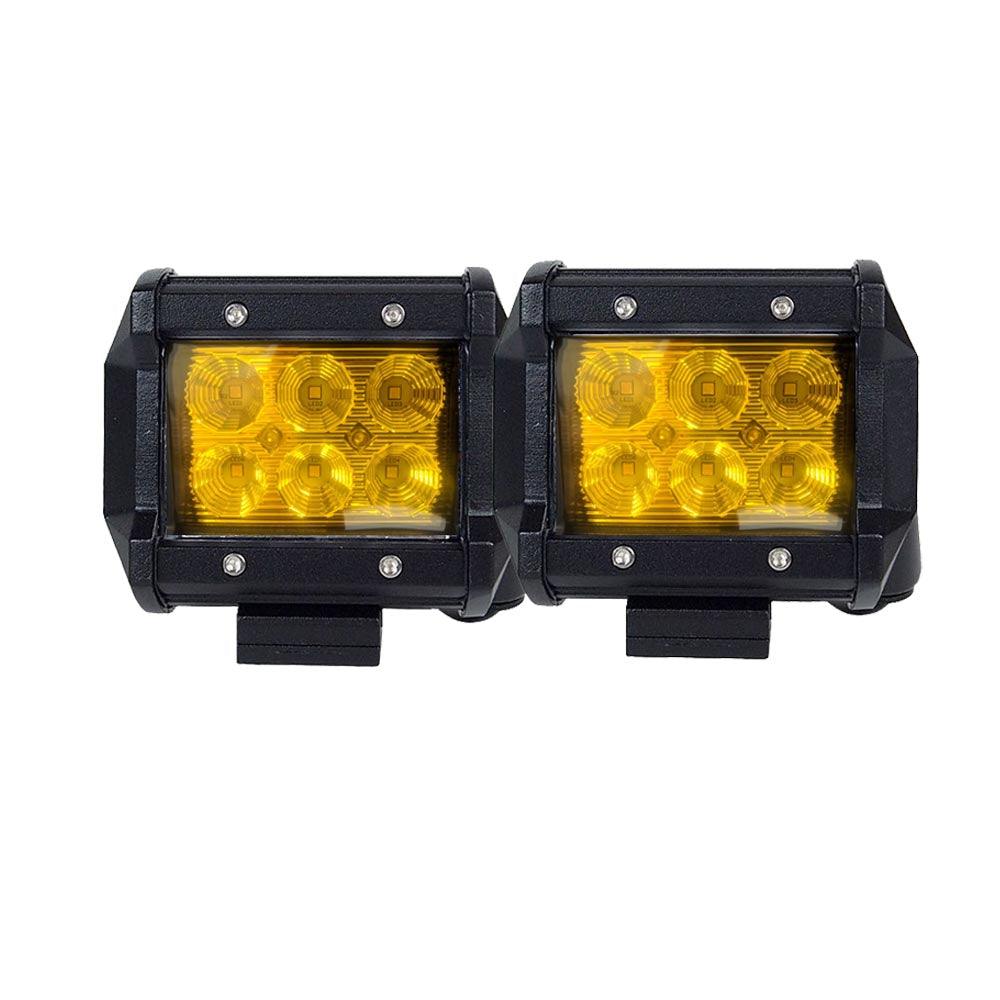 Buy 2x 4inch Flood LED Light Bar Offroad Boat Work Driving Fog Lamp Truck Yellow discounted | Products On Sale Australia