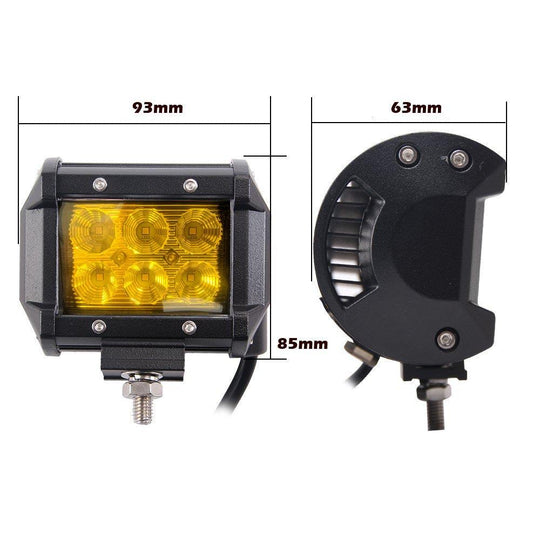 Buy 2x 4inch Flood LED Light Bar Offroad Boat Work Driving Fog Lamp Truck Yellow discounted | Products On Sale Australia