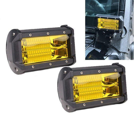 Buy 2x 5inch Flood LED Light Bar Offroad Boat Work Driving Fog Lamp Truck Yellow discounted | Products On Sale Australia