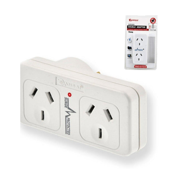 Buy 2X Sansai Surge Protected Adaptor Double Left Hand discounted | Products On Sale Australia