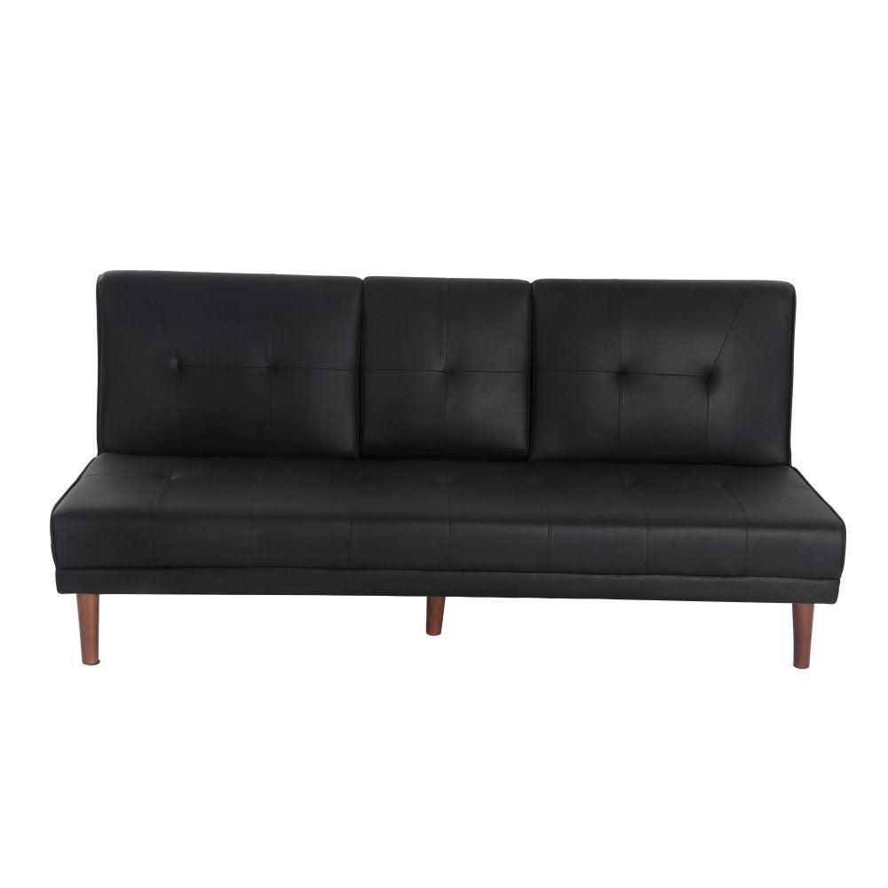 Buy 3 Seater Adjustable Sofa Bed With Cup Holder Black discounted | Products On Sale Australia