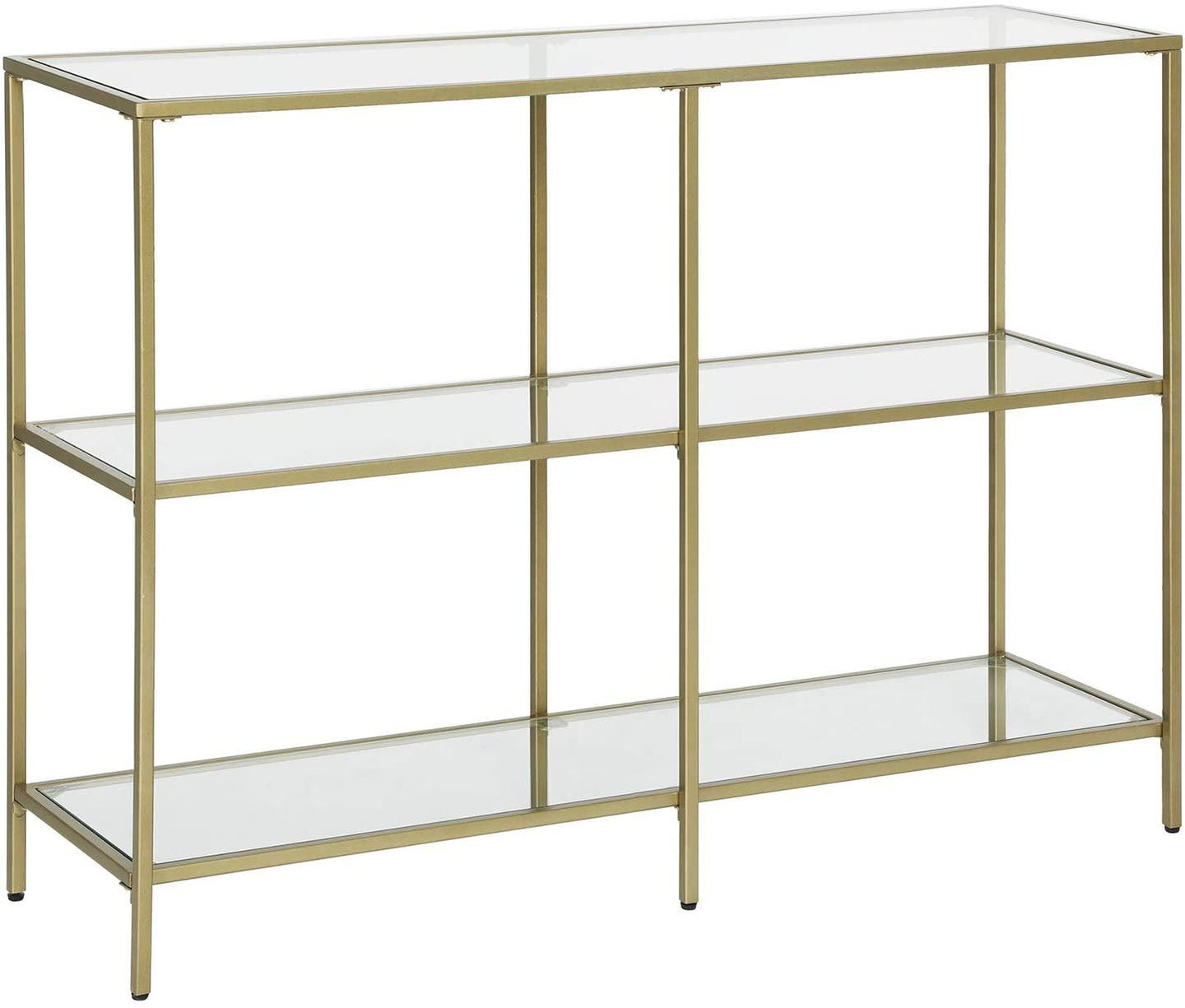 Buy 3-Tier Tempered Glass Sofa Table Modern Storage Shelf discounted | Products On Sale Australia