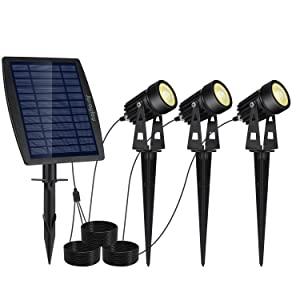 Buy 3 x LED Spotlights Powered Solar Garden Lights Outdoor Waterproof (Warm White) discounted | Products On Sale Australia