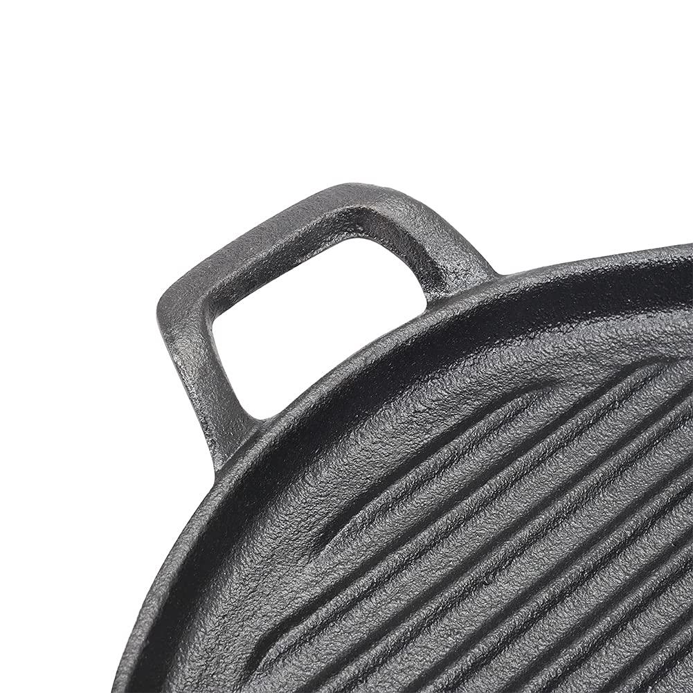 Buy 30cm Round Cast Iron Griddle Plate, BBQ Pan Cooking Griddle Grill for StoveF, Oven discounted | Products On Sale Australia