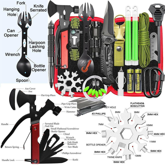 32 In 1 Emergency Survival Equipment Kit Camping SOS Tool Sports Tactical Hiking Products On Sale Australia | Outdoor > Camping Category