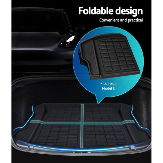 Buy 3PCS Car Rear Front Cargo Trunk Toolbox Luggage Rubber Mats for Tesla Model 3 2021-2022 discounted | Products On Sale Australia