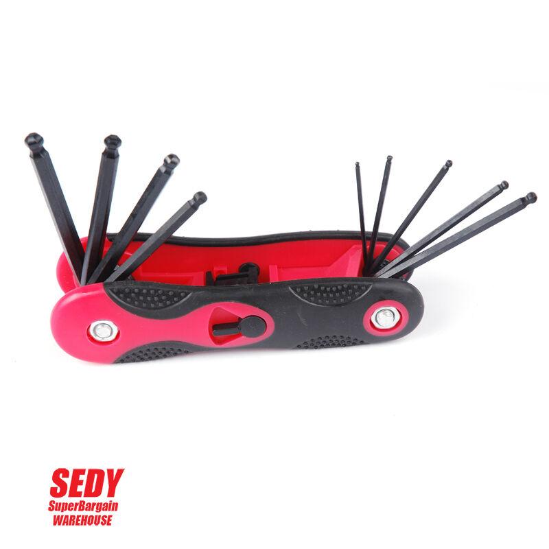 Buy 3x Folding Torx Key Hex Key Ball End Allen Key Set Tools Wrench Spanner Opener discounted | Products On Sale Australia