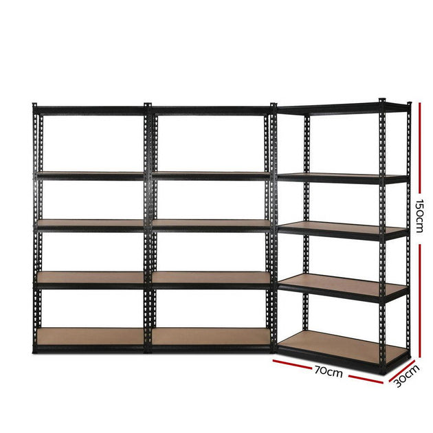 Buy 3x1.5M Warehouse Shelving Racking Storage Garage Steel Metal Shelves Rack discounted | Products On Sale Australia