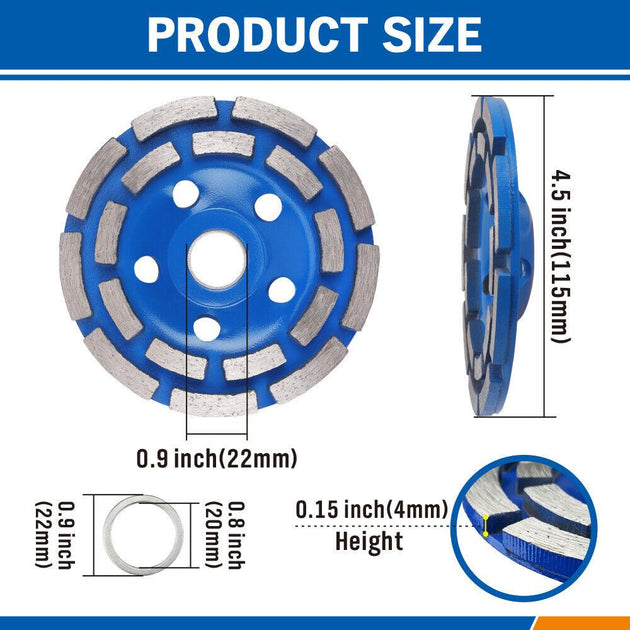 Buy 4.5inch Diamond Segment Grinding Concrete Cup Wheel Disc Granite Stone 115mm discounted | Products On Sale Australia