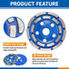 Buy 4.5inch Diamond Segment Grinding Concrete Cup Wheel Disc Granite Stone 115mm discounted | Products On Sale Australia