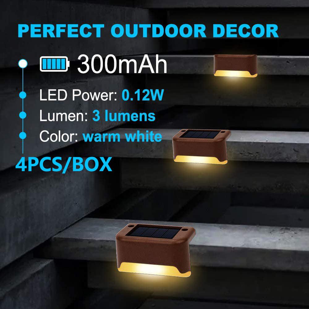 Buy 4 Pack SolarPower Deck Lights Outdoor Step Lights Waterproof LED lights discounted | Products On Sale Australia