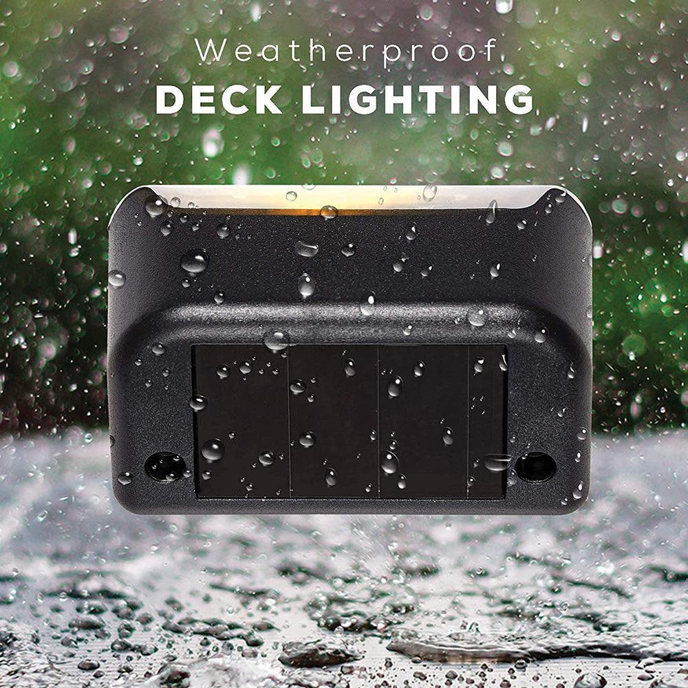 Buy 4 Pack SolarPower Deck Lights Outdoor Step Lights Waterproof LED lights discounted | Products On Sale Australia