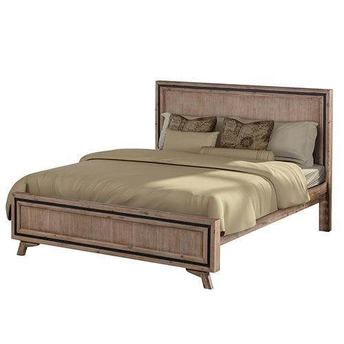 Buy 4 Pieces Bedroom Suite Queen Size Silver Brush in Acacia Wood Construction Bed, Bedside Table & Dresser discounted | Products On Sale Australia