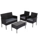 Buy 4 Seater Wicker Outdoor Lounge Set - Black discounted | Products On Sale Australia